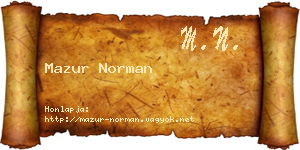 Mazur Norman névjegykártya